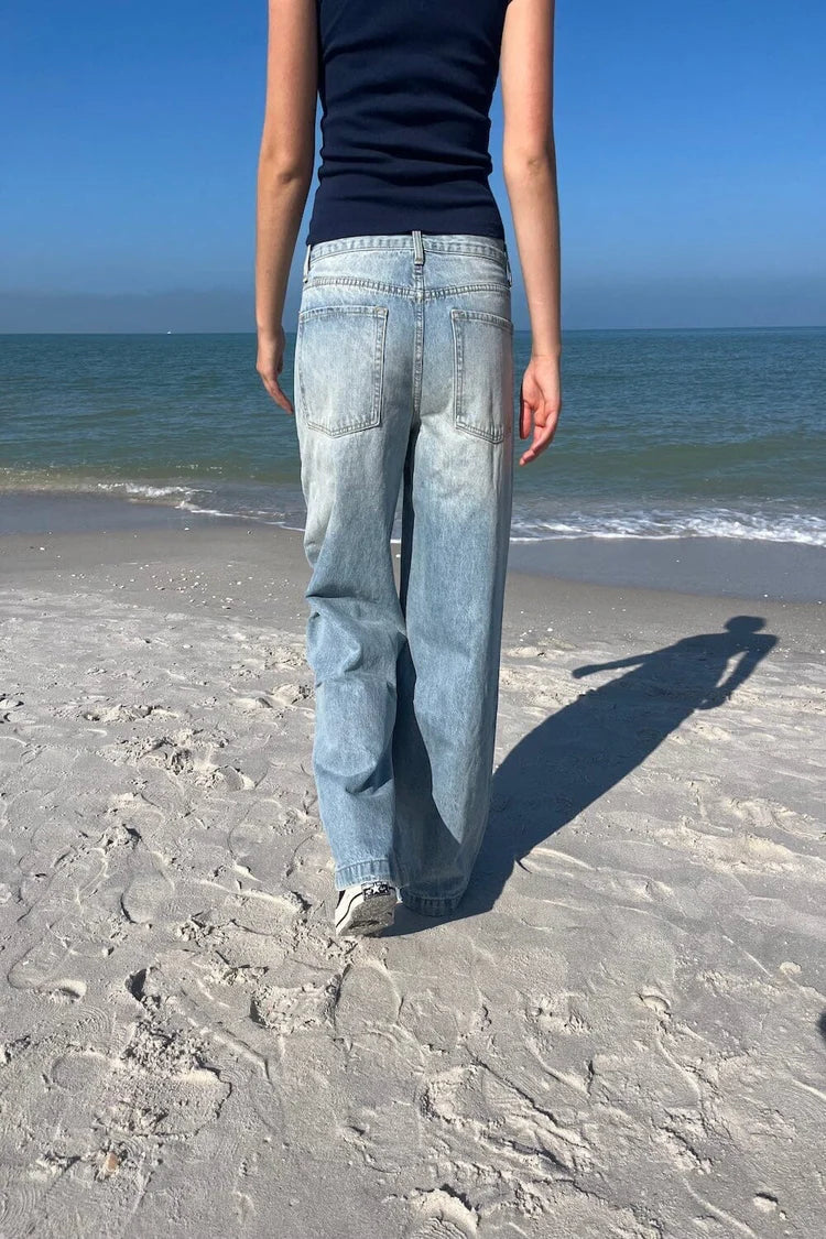 Bleached Washed Denim / XS/S