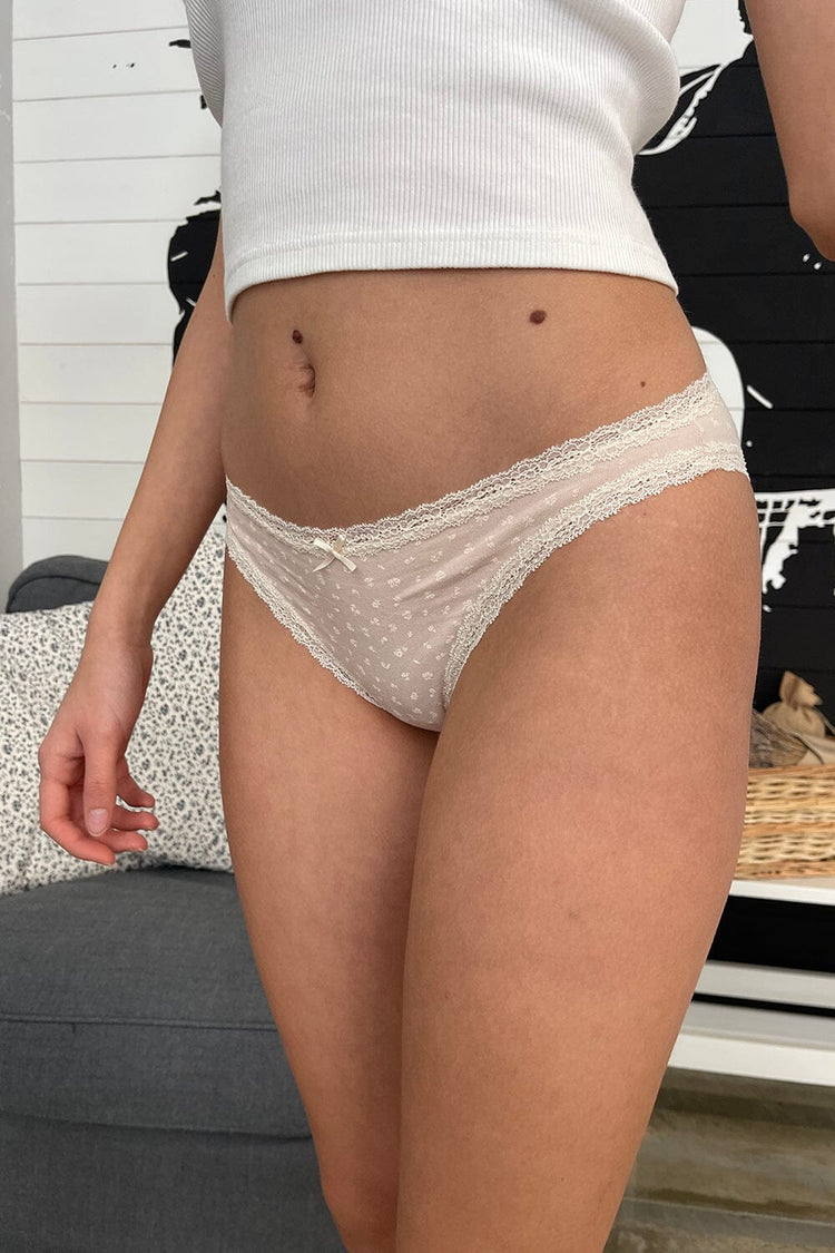 Floral Lace Undies | Light Pink With White Floral / XS/S