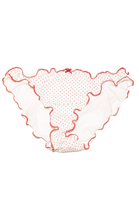 White Red Polka Dots / S
