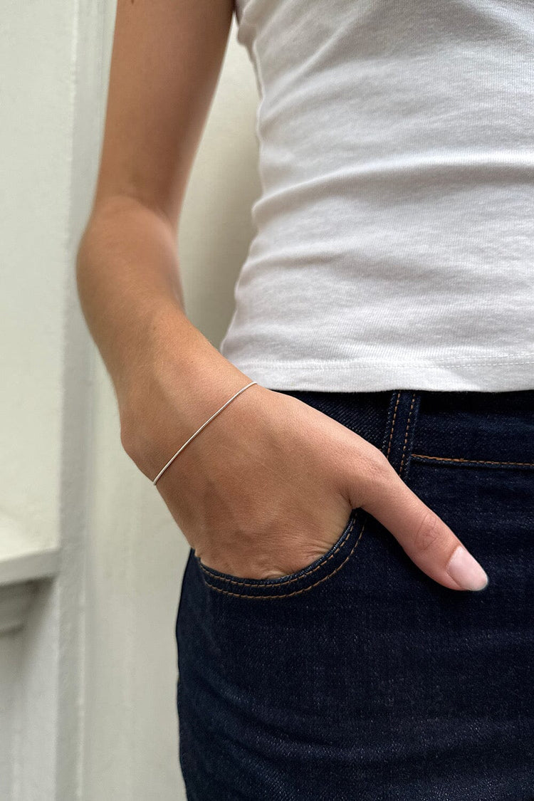 Thin Line Bracelet | Silver