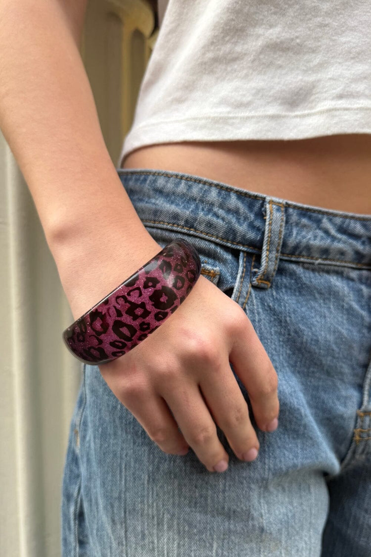 Leopard Rigid Bracelet | Pink Leopard