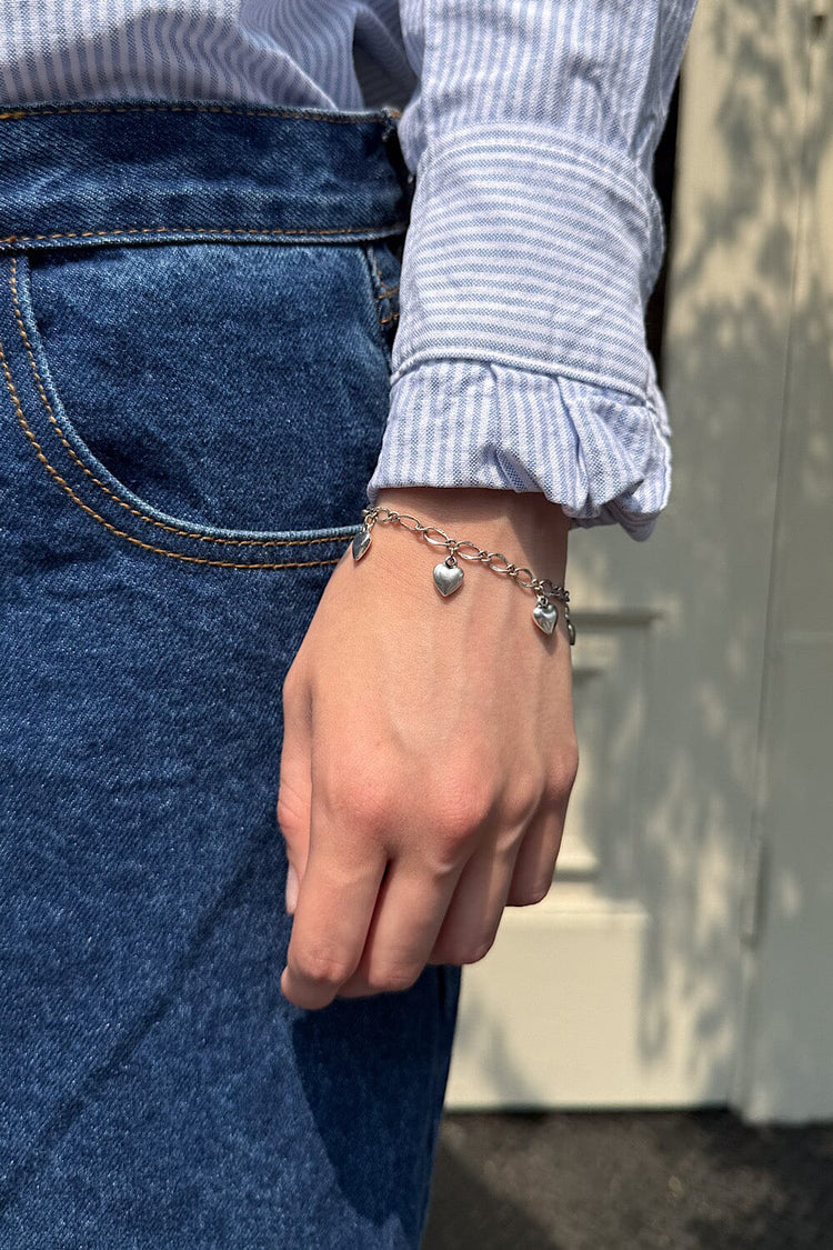 Heart Chain Bracelet | Silver