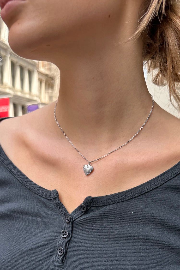 Locket Heart Necklace | Silver
