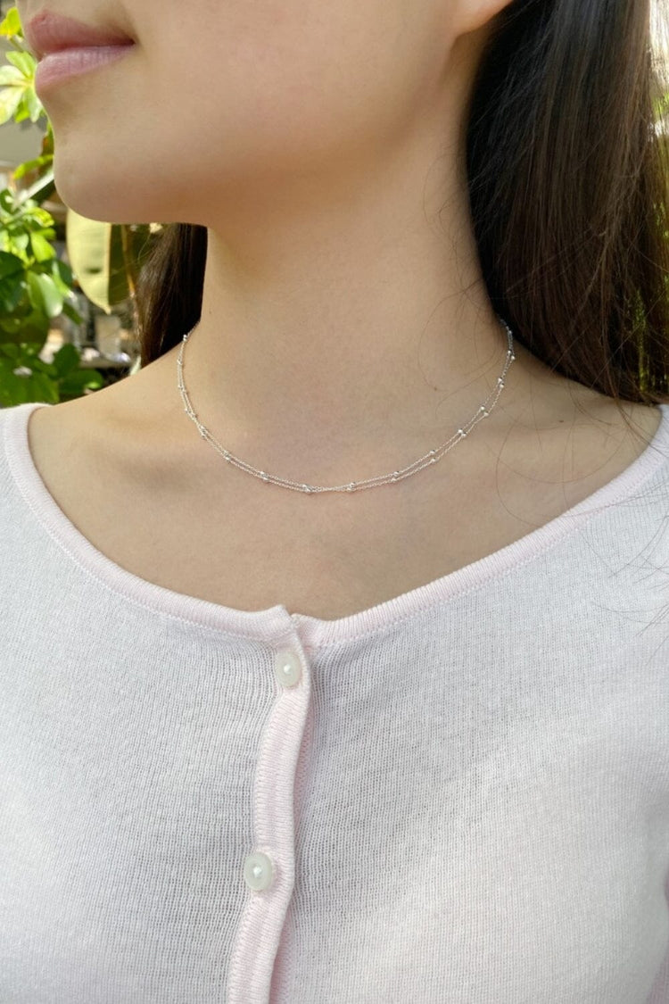 Double Chain Necklace | Silver