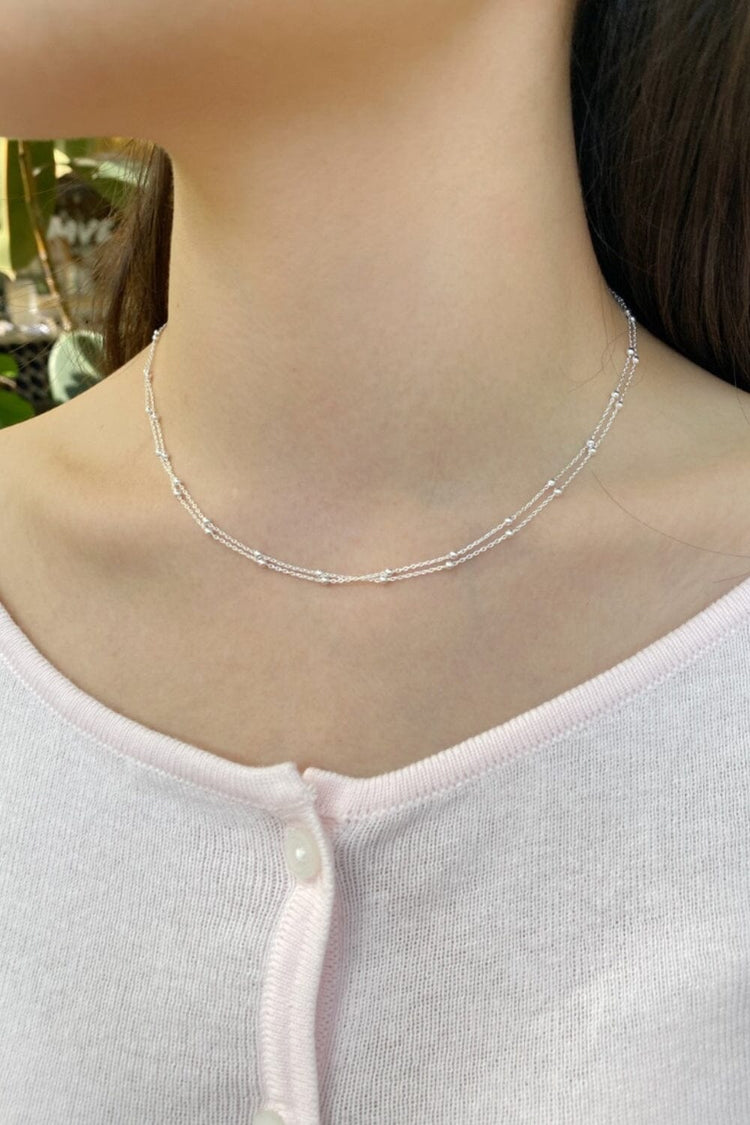 Double Chain Necklace | Silver