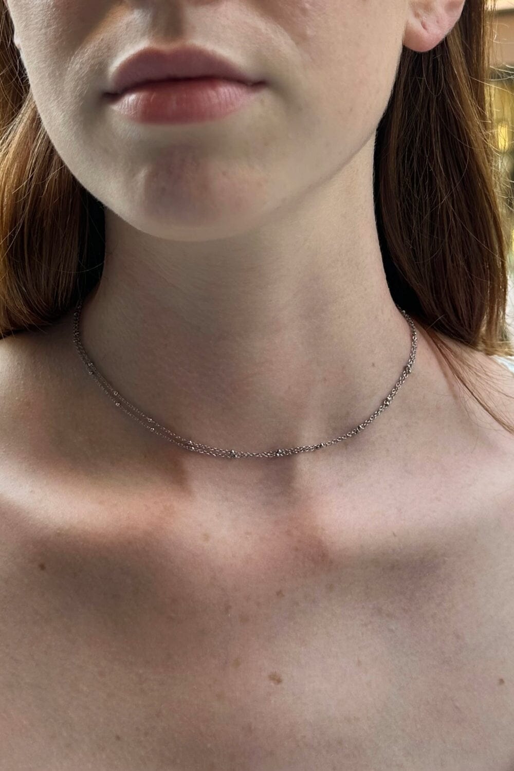 Double Chain Silver Necklace | Silver