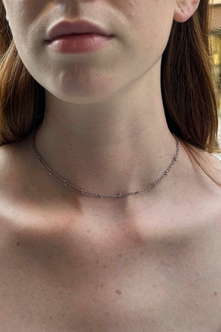 Double Chain Silver Necklace | Silver