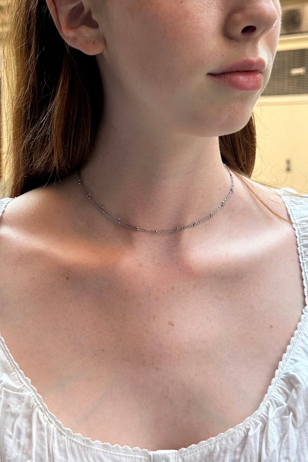 Double Chain Silver Necklace | Silver