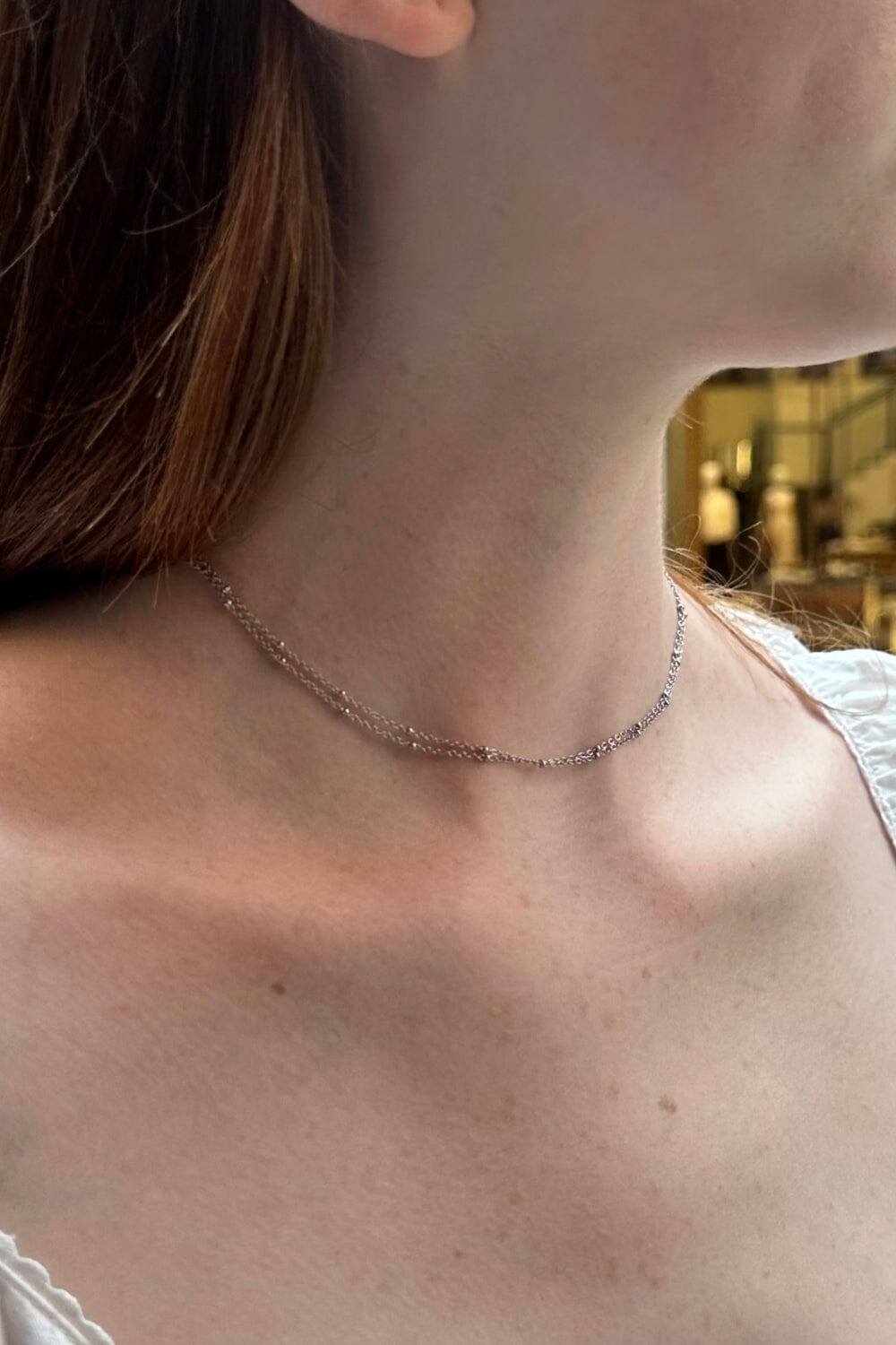 Double Chain Silver Necklace | Silver