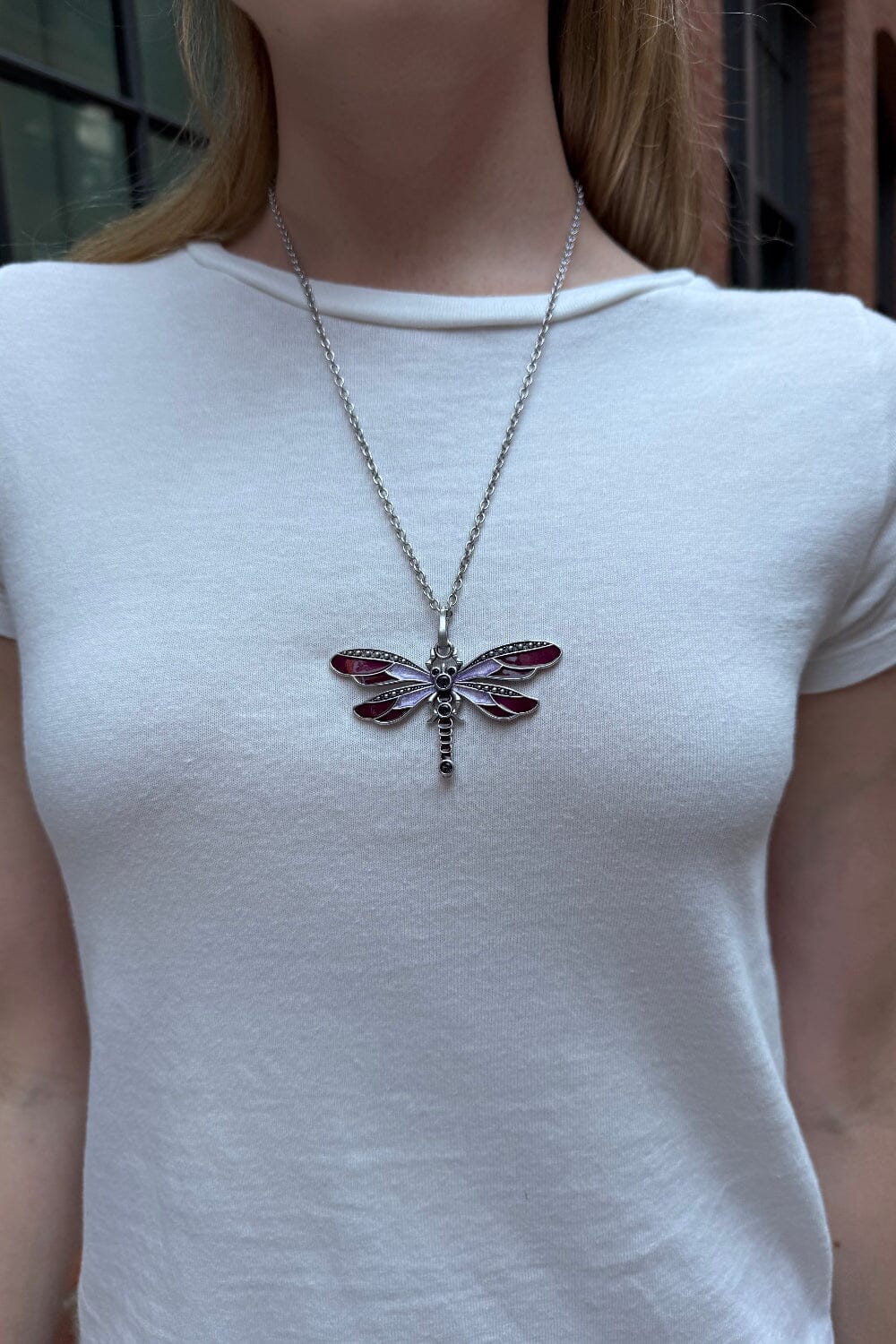 Dragonfly Chain Necklace | Silver