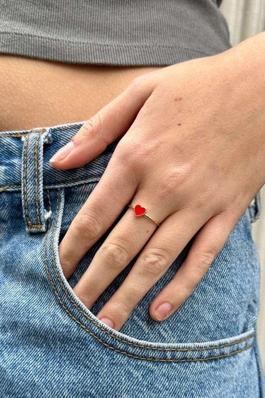 Enamel Heart Ring