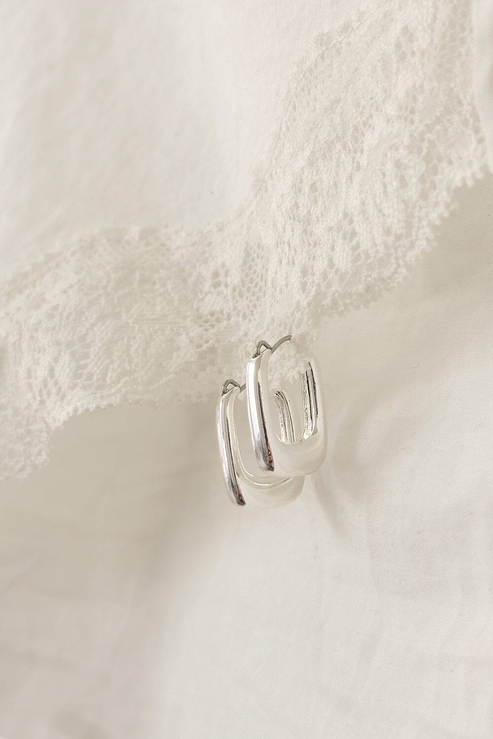 Rectangle Earrings | Silver