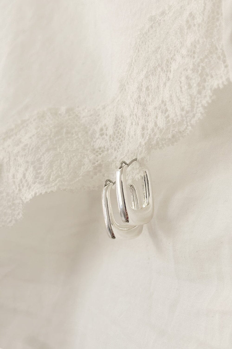 Rectangle Earrings | Silver