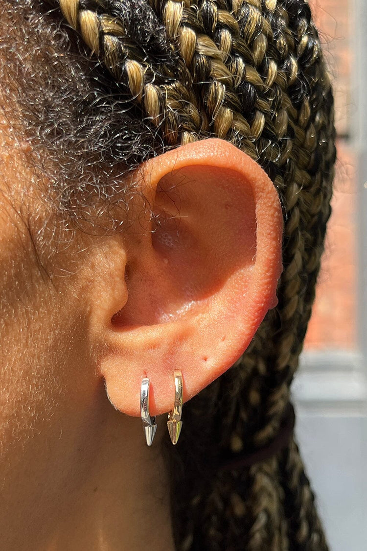 Gold And Silver Spiked Hoop Earring Set | Gold Silver