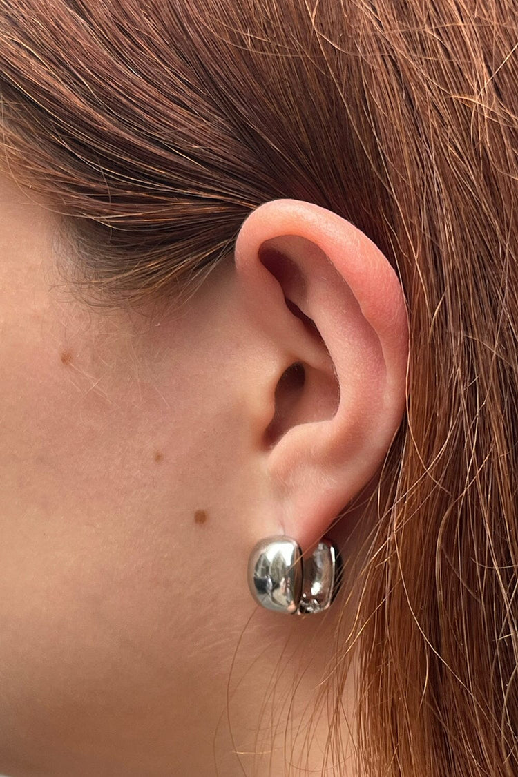 Square Hoop Earrings | Silver