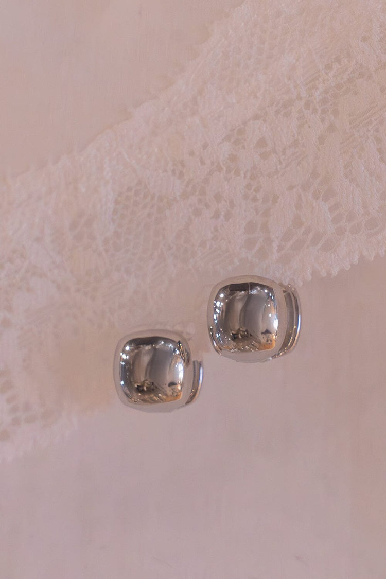 Square Hoop Earrings | Silver