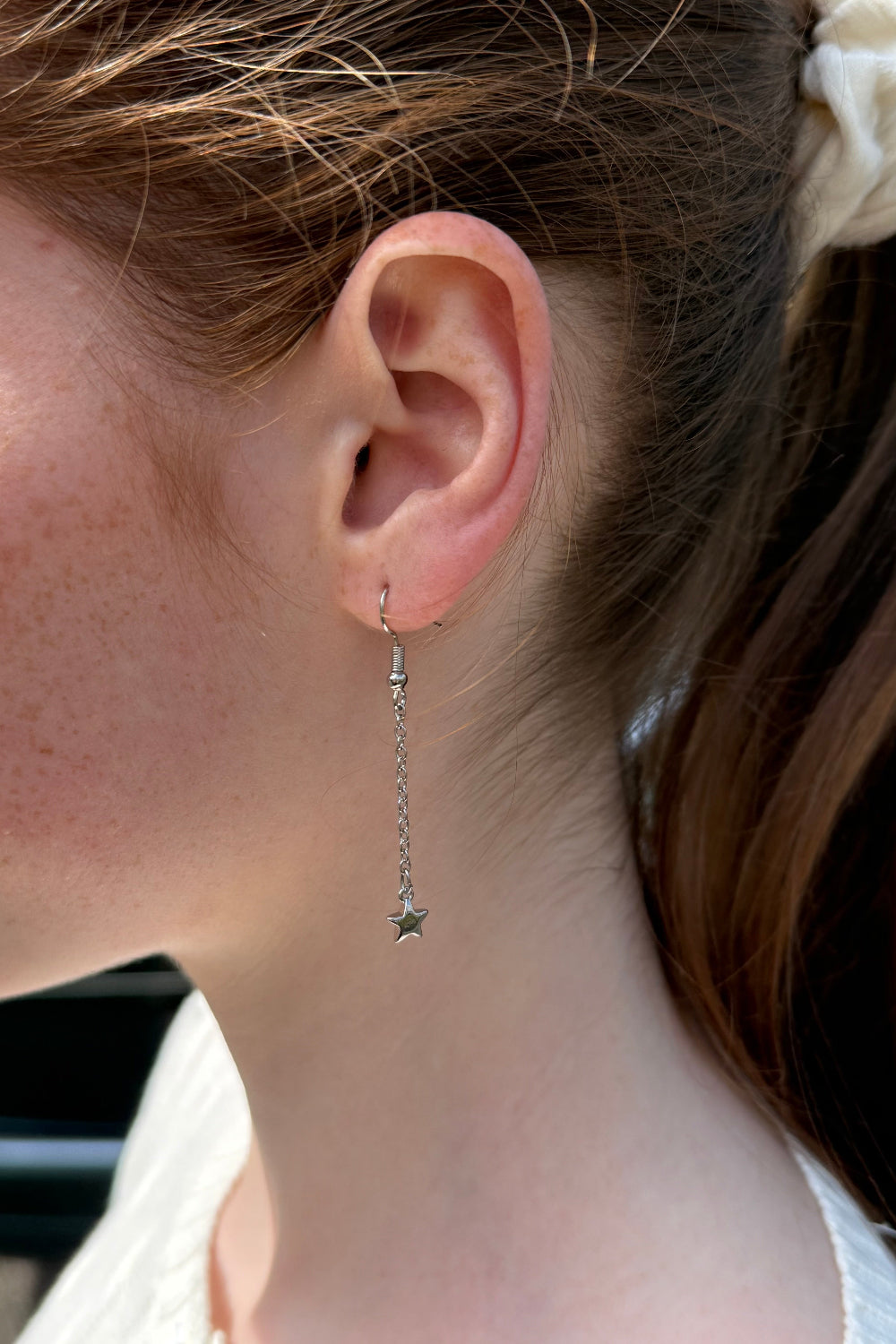 Star Drop Earrings | Silver