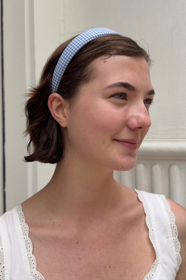 Plaid Headband | Blue And White Plaid