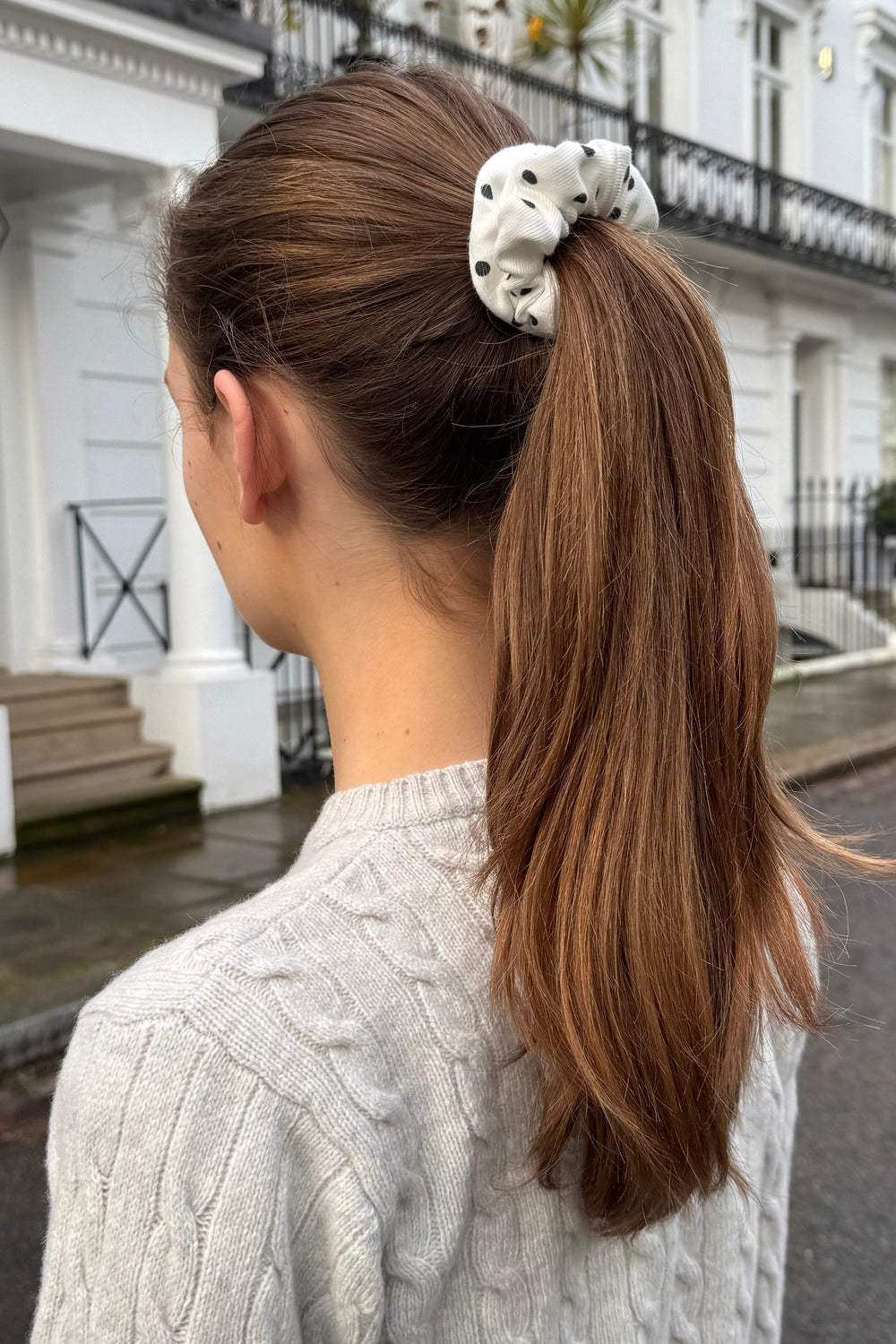 Polka Dots Scrunchie | White Black Polka Dots