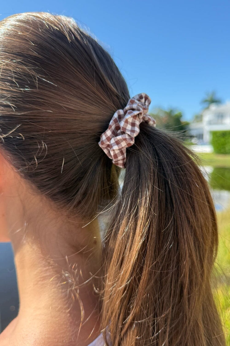 Gingham Scrunchie | Burgundy Gingham