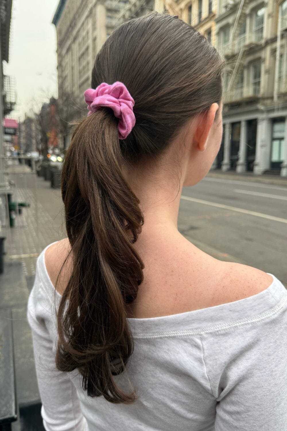 Striped Scrunchie | Bubblegum Pink and Pink Stripes