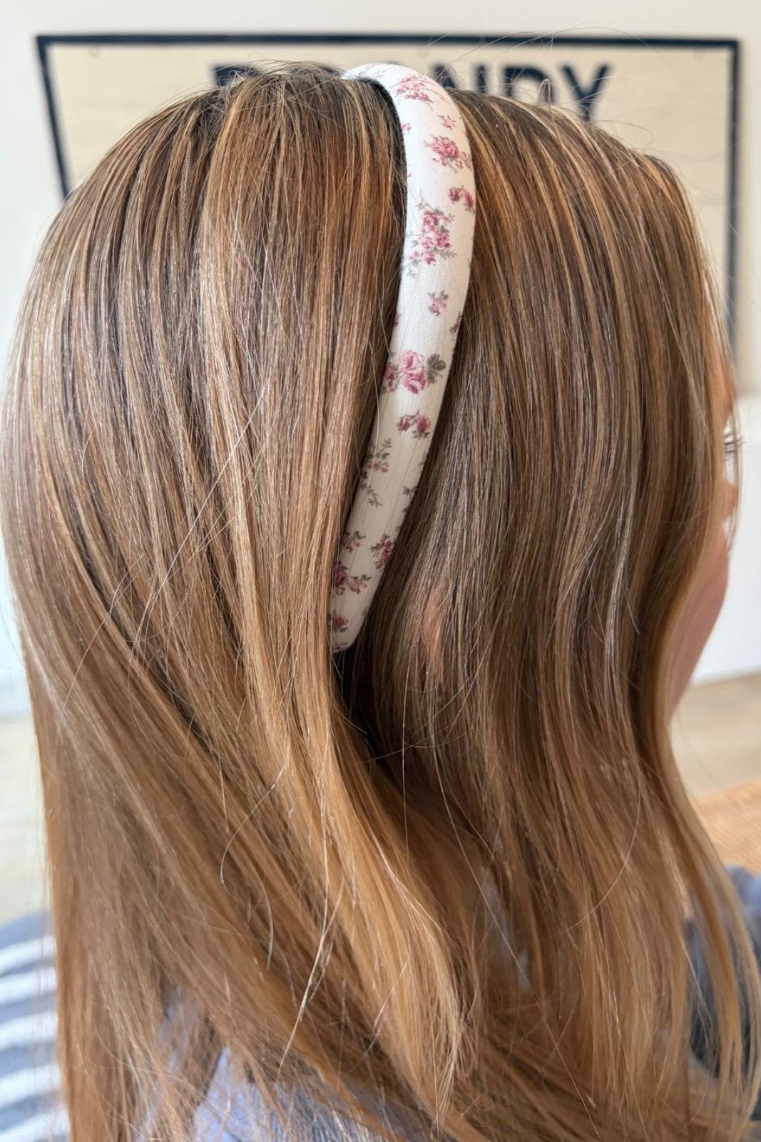 Floral Headband | Ivory With Red Flower