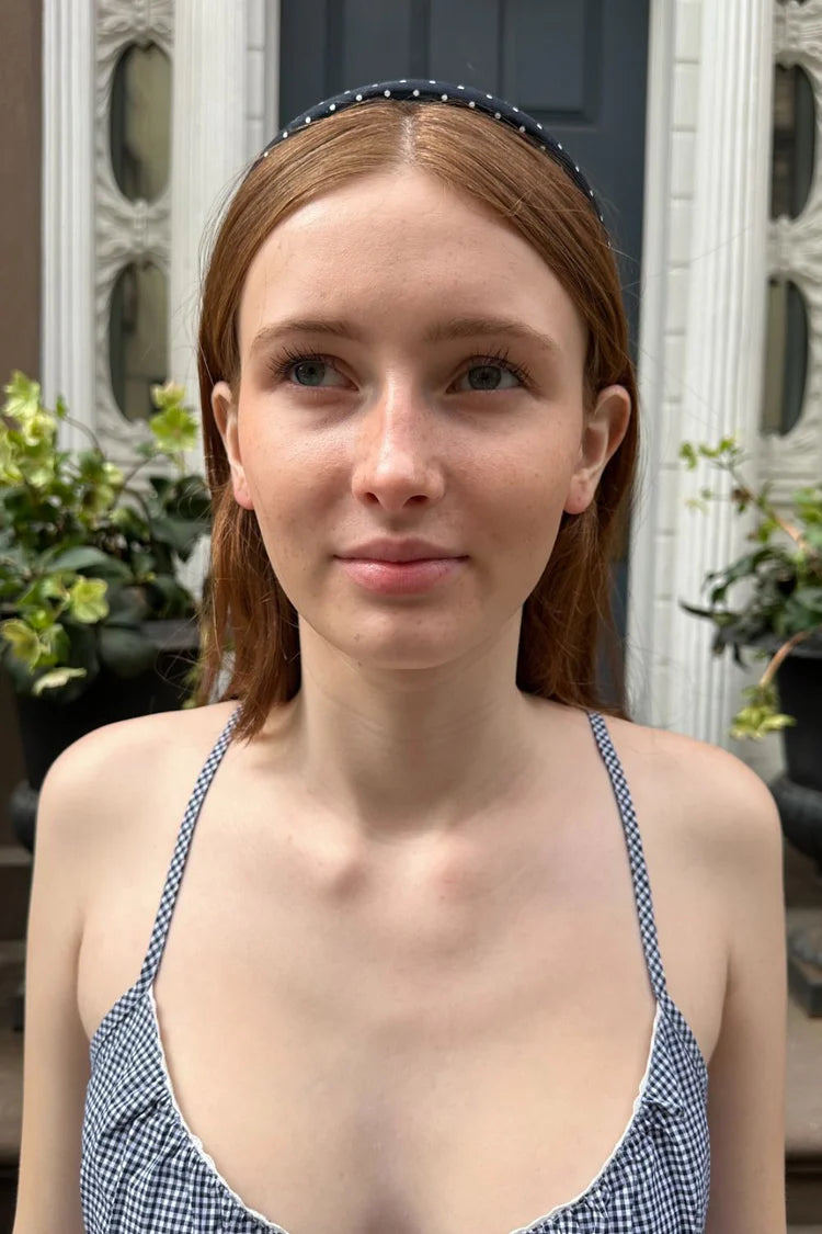 Polka Dots Headband | Navy With White Polka Dots