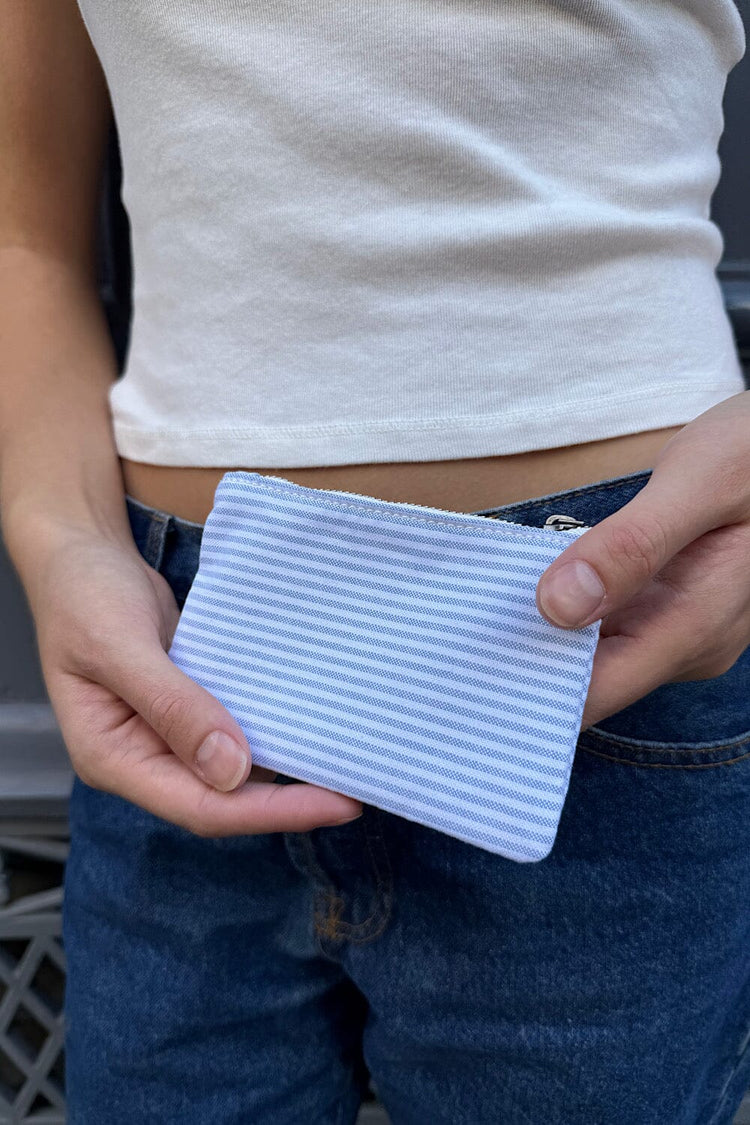 Striped Coin Purse | Cloudy Blue White Stripes