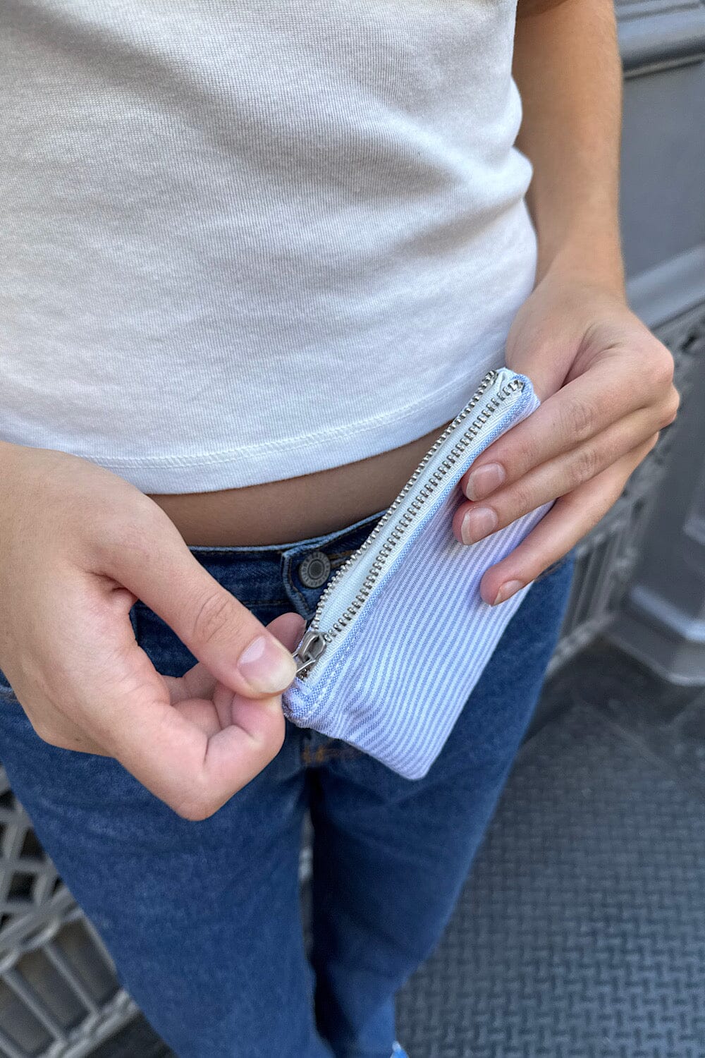 Cloudy Blue White Stripes