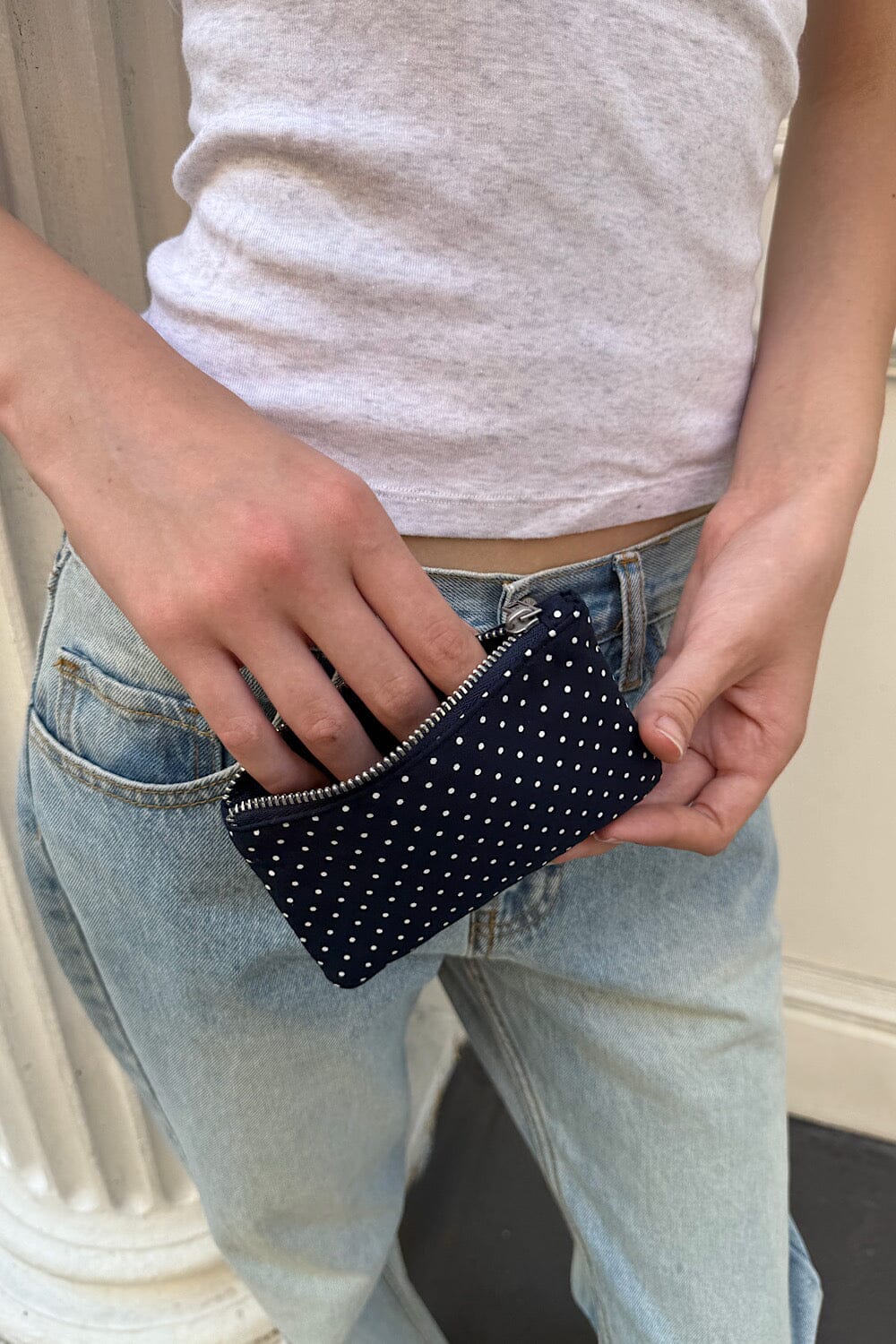 Polka Dots Coin Purse | Navy Blue White Polka Dots