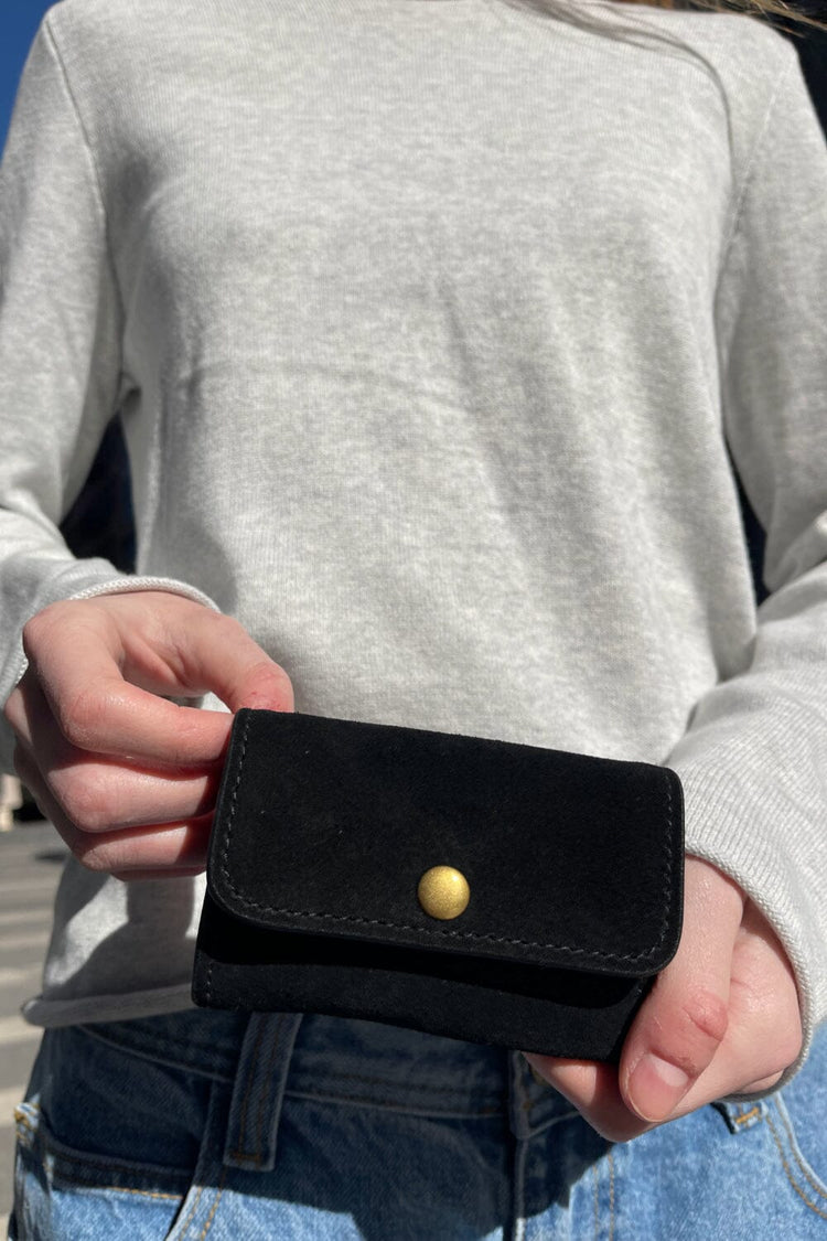 Black Suede Wallet | Black