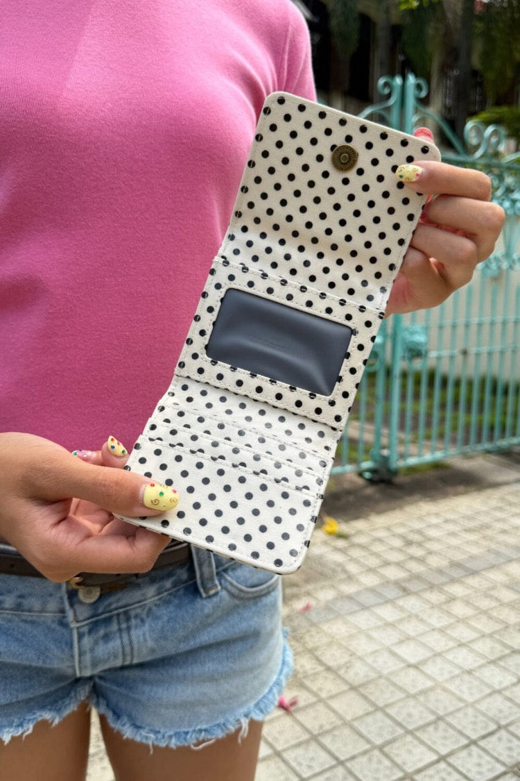 Polka Dots Card Case | White Black Polka Dots