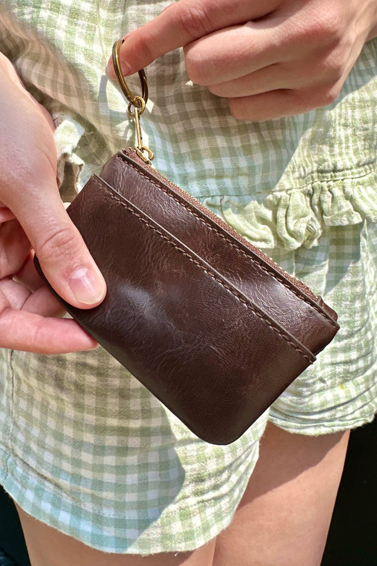 Faux Leather Coin Purse | Brown