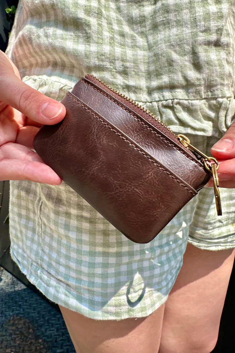 Faux Leather Coin Purse | Brown