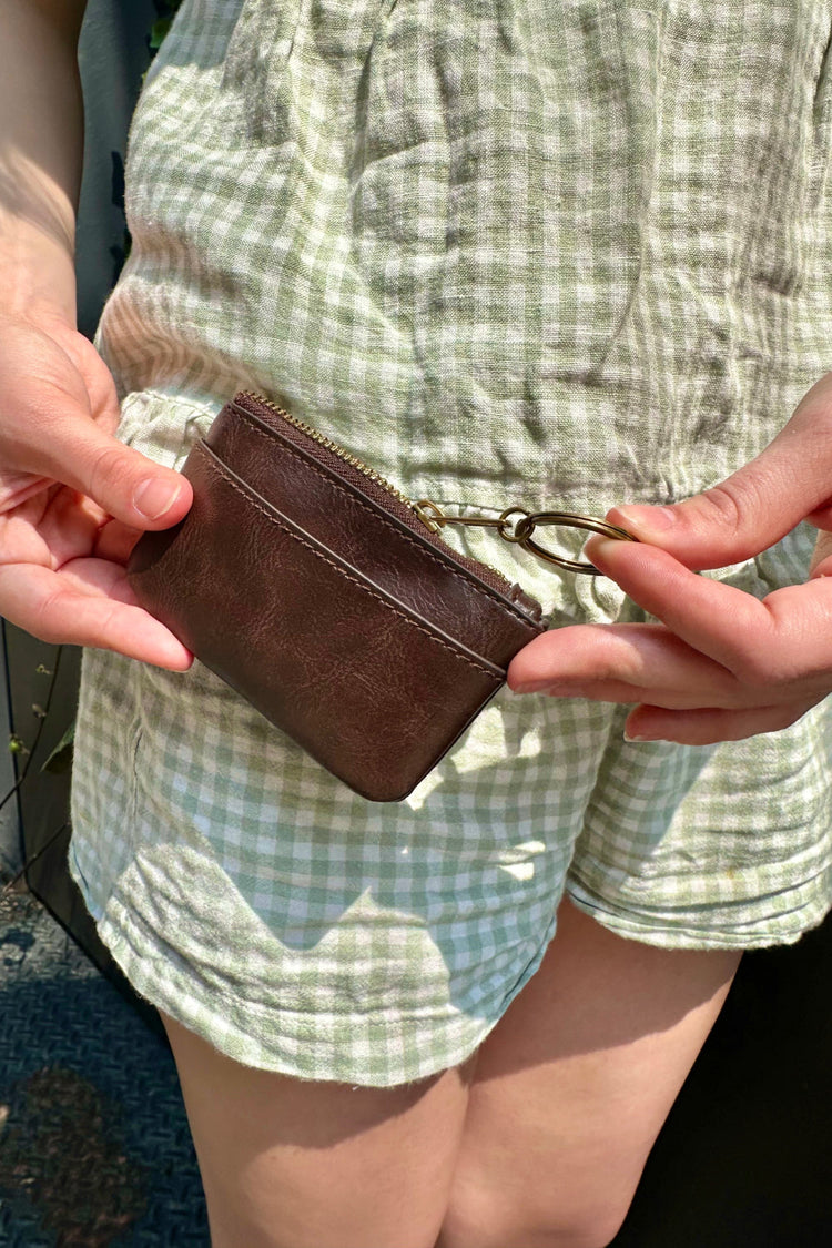 Faux Leather Coin Purse | Brown