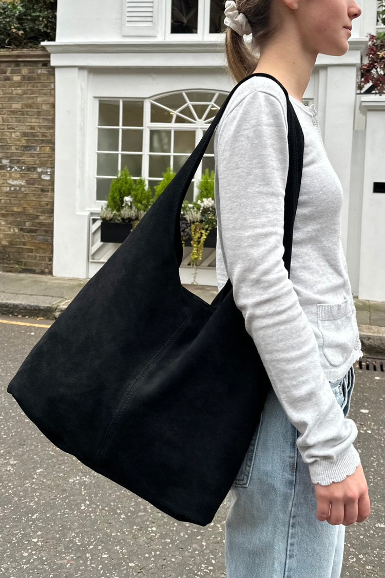 Suede Shoulder Bag | Black