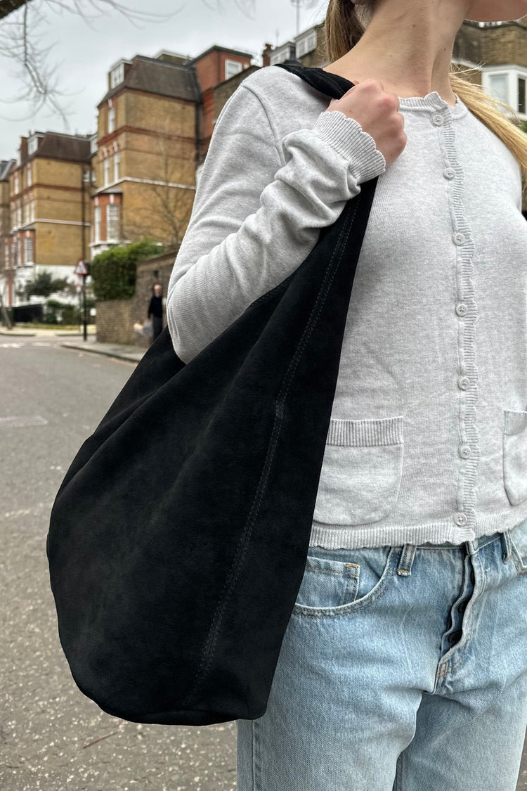 Suede Shoulder Bag | Black