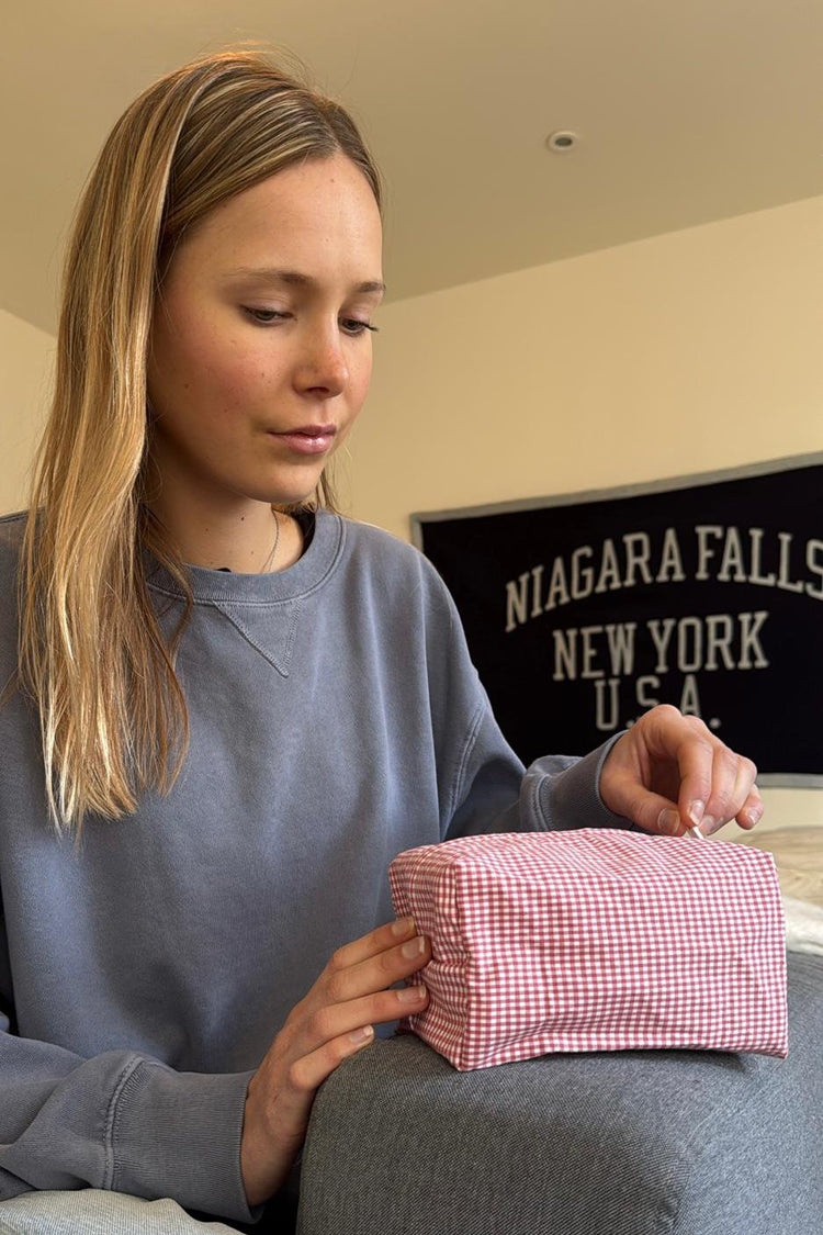 Plaid Makeup Bag | Red Gingham