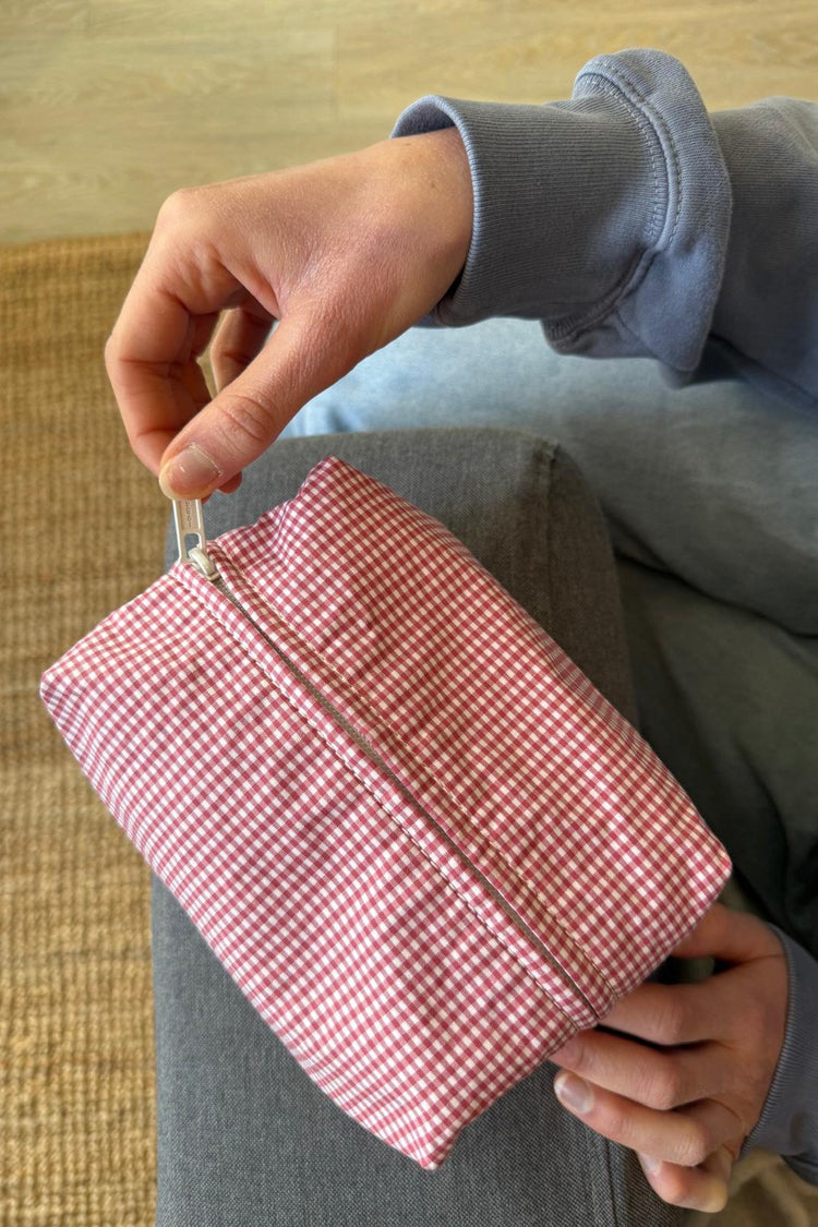 Plaid Makeup Bag | Red Gingham