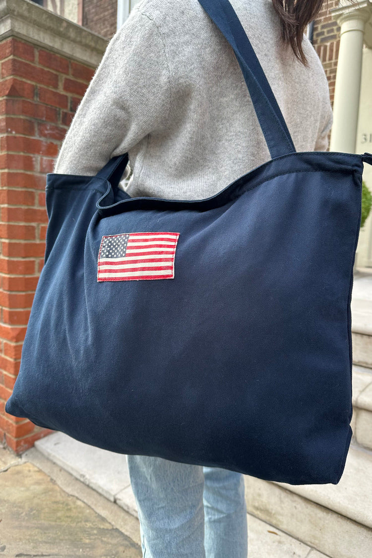 American Flag Tote Bag | Navy Blue