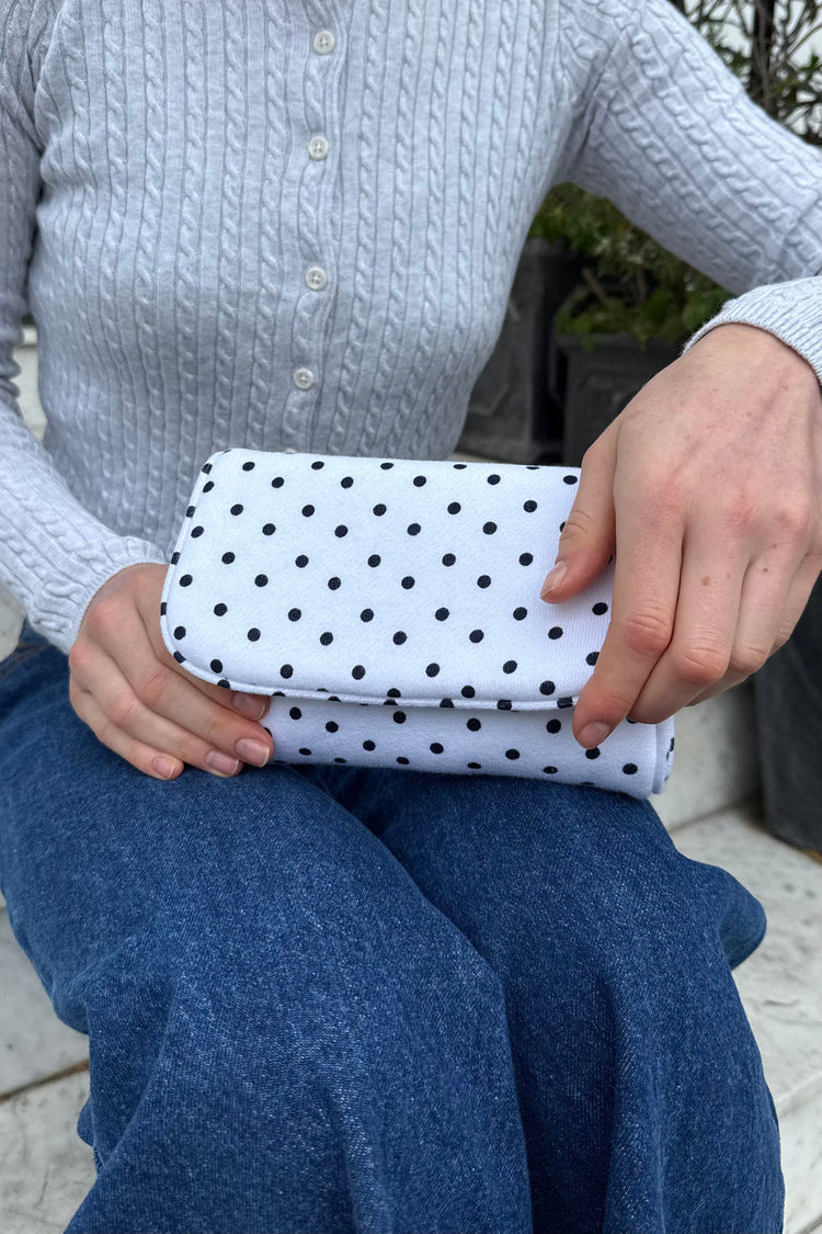 Polka Dots Makeup Bag | White Black Polka Dots