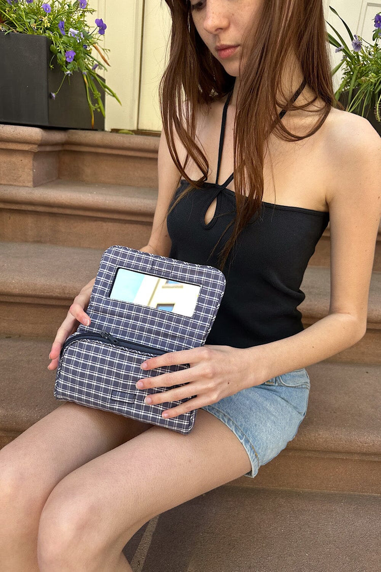 Gingham Makeup Bag | Navy Blue Gingham