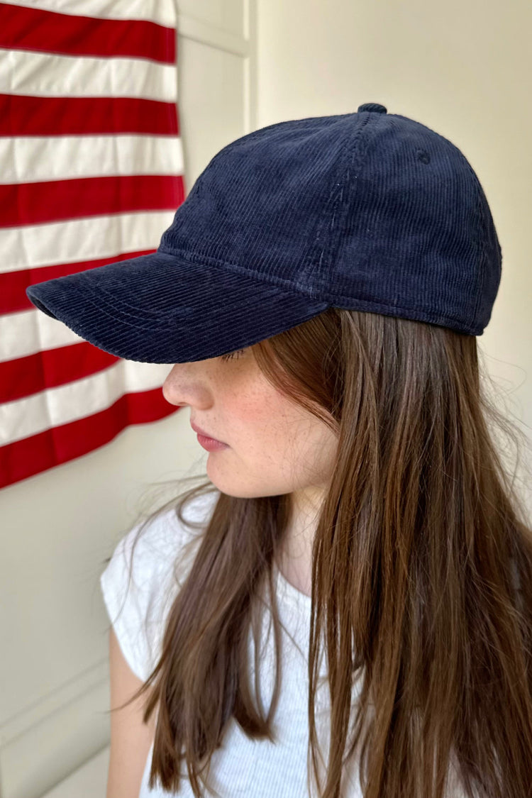 Katherine Corduroy Cap | Navy Blue Corduroy