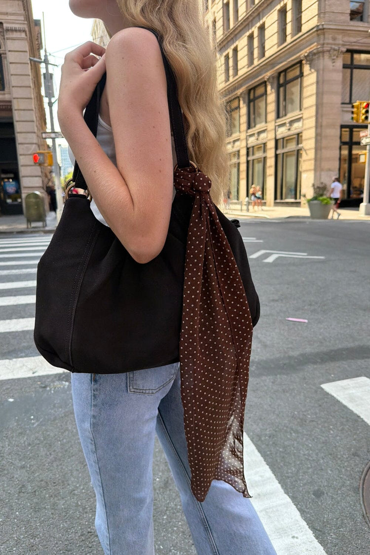 Polka Dots Scarf | Brown with White Polka Dots