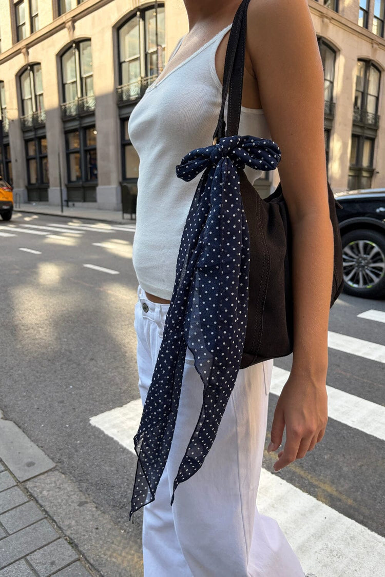 Polka Dots Scarf | Navy Blue with White Polka Dots