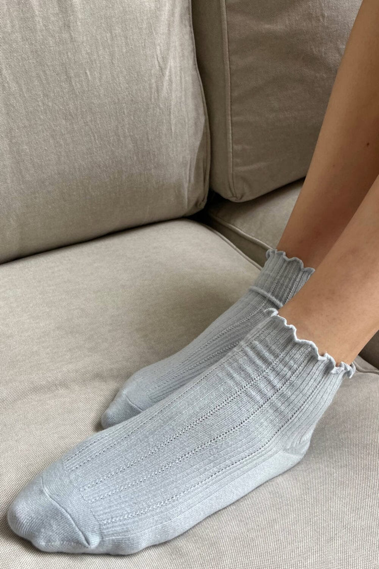 Ruffle Ankle Socks | Light Blue