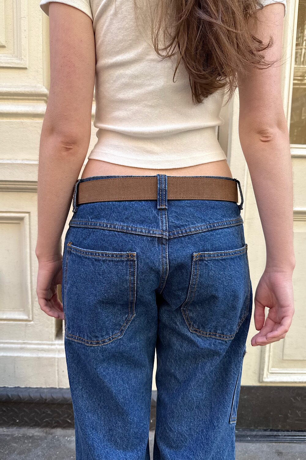 Suede Western Belt | Brown