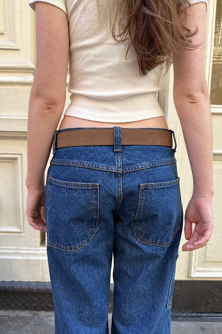 Suede Western Belt | Brown