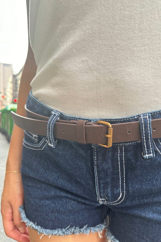 Faux Brown Leather Belt