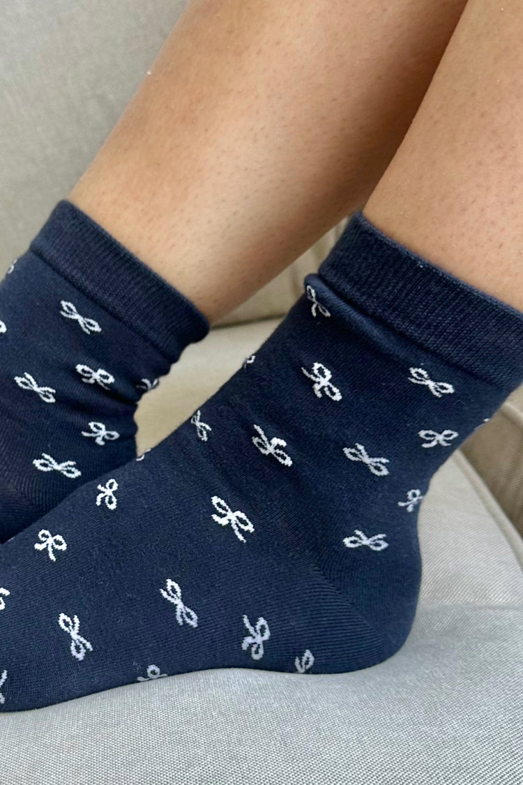 Bow Socks | Blue Navy